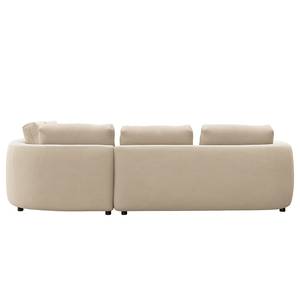 Ecksofa YVA mit Ottomane Webstoff Saia: Beige - Ottomane davorstehend rechts