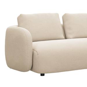 Ecksofa YVA mit Ottomane Webstoff Saia: Beige - Ottomane davorstehend rechts