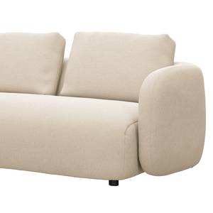 Ecksofa YVA mit Ottomane Webstoff Saia: Beige - Longchair davorstehend links