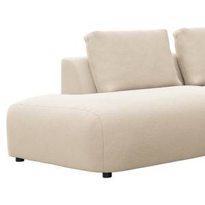 Ecksofa YVA mit Ottomane Webstoff Saia: Beige - Longchair davorstehend links