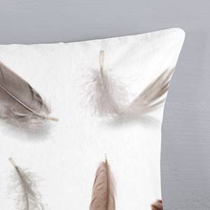 Parure en flanelle de coton Feathers Coton - Marron clair - 135 x 200 cm + oreiller 80 x 80 cm