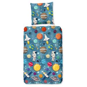 Parure en flanelle de coton Spaceworld Coton - Bleu - 135 x 200 cm + oreiller 80 x 80 cm