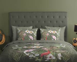 Parure de lit en coton renforcé Lesli Coton - Vert olive - 200 x 200/220 cm + 2 oreillers 70 x 60 cm