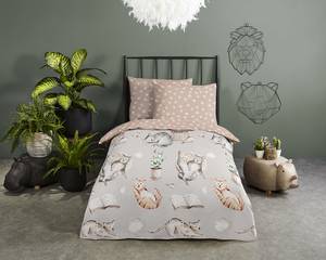 Parure de lit en coton renforcé Catlife Coton - Sable - 120 x 150 cm + oreiller 70 x 60 cm