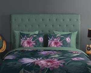 Parure de lit en coton renforcé Nova Coton - Vert foncé - 240 x 200/220 cm + 2 oreillers 70 x 60 cm