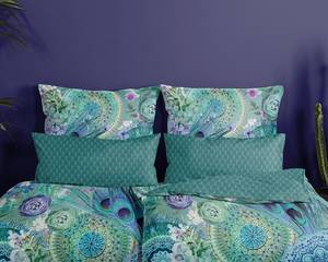 Housse de coussin Kari Coton - Turquoise - 80 x 40 cm