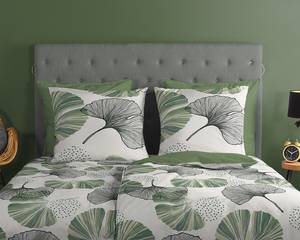 Parure de lit en coton renforcé Gigi Coton - Vert / Beige - 135 x 200 cm + oreiller 80 x 80 cm