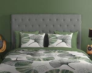 Parure de lit en coton renforcé Gigi Coton - Vert / Beige - 200 x 200/220 cm + 2 oreillers 70 x 60 cm