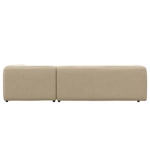 Ecksofa ALON mit Longchair Cordstoff Snor: Beige - Longchair davorstehend rechts