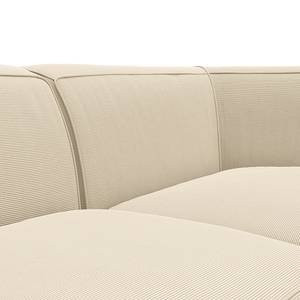 Ecksofa ALON mit Longchair Cordstoff Snor: Beige - Longchair davorstehend rechts