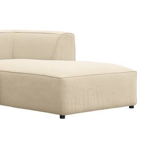 Hoekbank ALON met chaise longue Corduroy Snor: Beige - Longchair vooraanzicht rechts