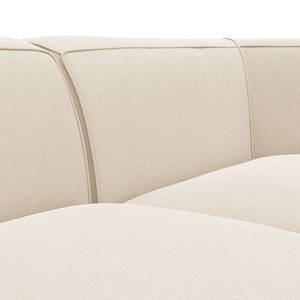 Ecksofa ALON mit Longchair Webstoff Saia: Beige - Longchair davorstehend rechts