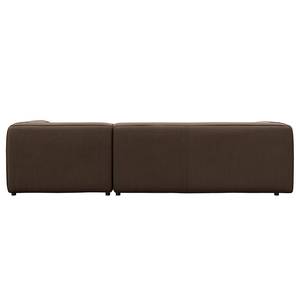 Ecksofa ALON mit Longchair Webstoff Belana: Taupe - Longchair davorstehend rechts