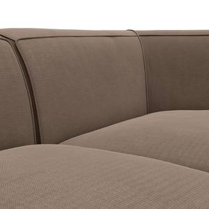 Ecksofa ALON mit Longchair Webstoff Belana: Taupe - Longchair davorstehend rechts