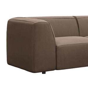 Ecksofa ALON mit Longchair Webstoff Belana: Taupe - Longchair davorstehend rechts