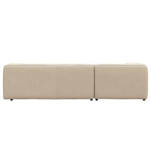 Hoekbank ALON met chaise longue Geweven stof Saia: Beige - Longchair vooraanzicht links