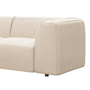 Ecksofa ALON mit Longchair Webstoff Saia: Beige - Longchair davorstehend links