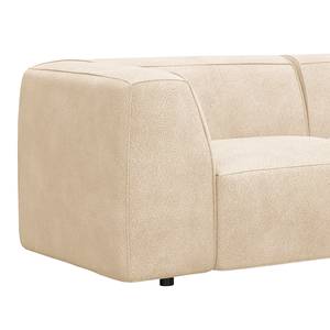 Ecksofa ALON mit Longchair Bouclé Stoff Bony: Beige - Longchair davorstehend rechts