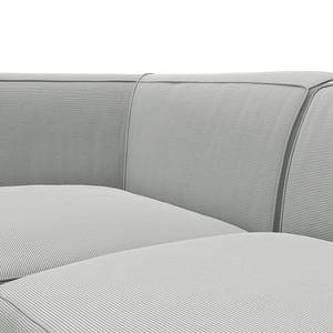 Hoekbank ALON met chaise longue Corduroy Snor: Grijs - Longchair vooraanzicht links