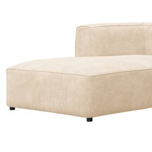 Hoekbank ALON met chaise longue Bouclé Stof Bony: Beige - Longchair vooraanzicht links