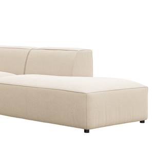 Ecksofa ALON mit Ottomane Webstoff Saia: Beige - Ottomane davorstehend rechts