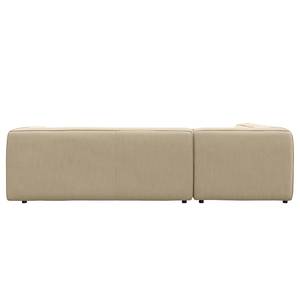 Ecksofa ALON mit Ottomane Cordstoff Snor: Beige - Ottomane davorstehend links