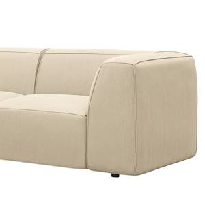 Ecksofa ALON mit Ottomane Cordstoff Snor: Beige - Ottomane davorstehend links