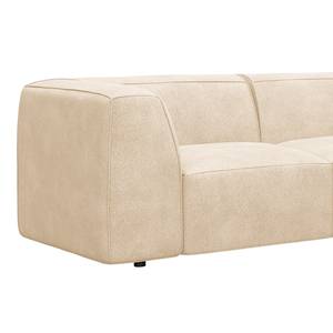 Ecksofa ALON mit Ottomane Bouclé Stoff Bony: Beige - Ottomane davorstehend rechts