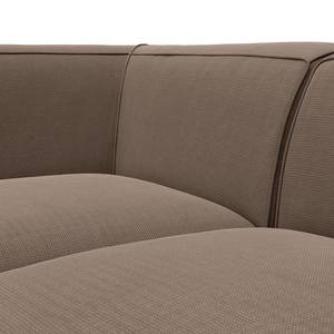 Ecksofa ALON mit Ottomane Webstoff Belana: Taupe - Ottomane davorstehend links