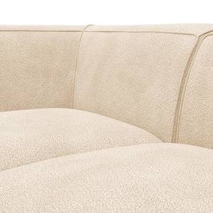 Ecksofa ALON mit Ottomane Bouclé Stoff Bony: Beige - Ottomane davorstehend links