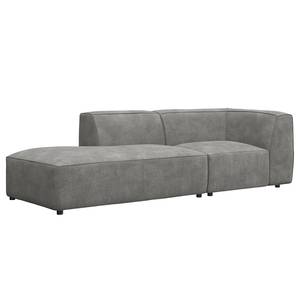 Chaise longue ALON Bouclé Stof Bony: Grijs - Armleuning vooraanzicht rechts