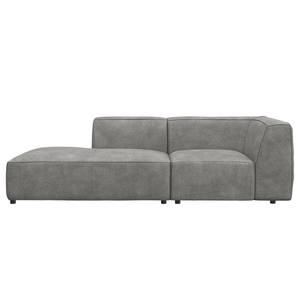 Chaise longue ALON Bouclé Stof Bony: Grijs - Armleuning vooraanzicht rechts