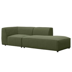 Chaise longue ALON Corduroy Snor: Groen - Armleuning vooraanzicht links