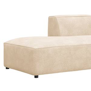 Chaise longue ALON Bouclé Stof Bony: Beige - Armleuning vooraanzicht rechts