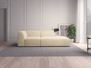 Chaise longue ALON Corduroy Snor: Beige - Armleuning vooraanzicht links