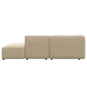 Chaise longue ALON Corduroy Snor: Beige - Armleuning vooraanzicht links