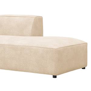 Chaise longue ALON Bouclé Stof Bony: Beige - Armleuning vooraanzicht links