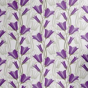 Papier peint Art Nouveau PVC - Mauve / Blanc - Hauteur : 90 cm