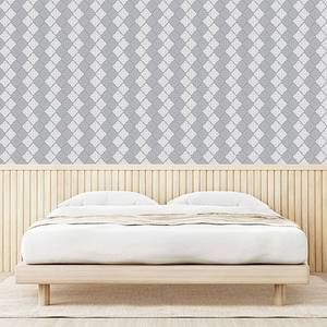 Tapete Damask PVC - Hellgrau / Grau - Höhe: 90 cm