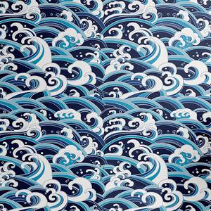 Papier peint Japanese Wave PVC - Bleu - Hauteur : 90 cm