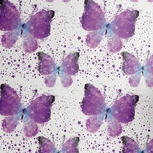 Papier peint Watercolour Butterfly PVC - Blanc / Mauve - Hauteur : 180 cm