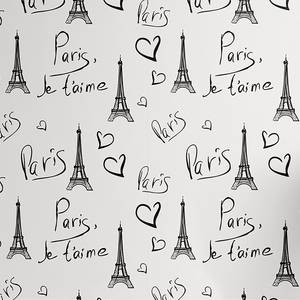 Tapete Paris Typ B PVC - Schwarz / Weiß - Höhe: 90 cm