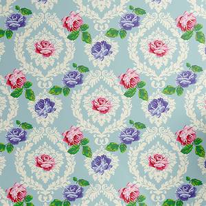 Papier peint Victorian Rose PVC - Rouge / Bleu - Hauteur : 90 cm