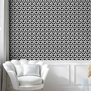 Behang Cow Pattern PVC - zwart/wit - Hoogte: 90 cm