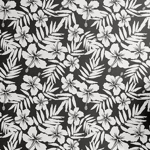 Papier peint Tropical PVC - Noir / Blanc - Hauteur : 90 cm