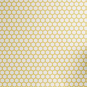 Papier peint Honeycombs PVC - Jaune / Blanc - Hauteur : 90 cm