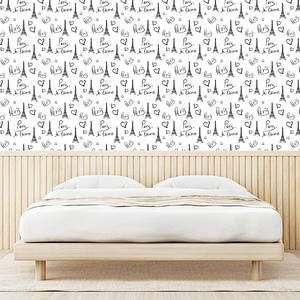 Papier peint Paris - Type B PVC - Noir / Blanc - Hauteur : 180 cm