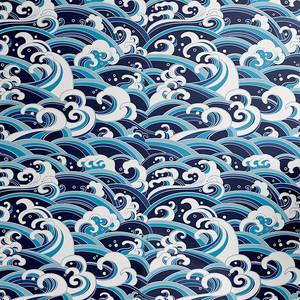 Papier peint Japanese Wave PVC - Bleu - Hauteur : 180 cm