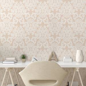 Papier peint Ornamente PVC - Crème / Beige - Hauteur : 250 cm