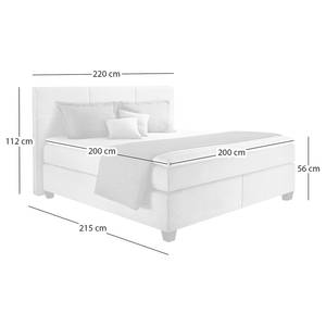 Boxspringbett Athena Schlamm - 200 x 200cm - H2 - Kunstleder